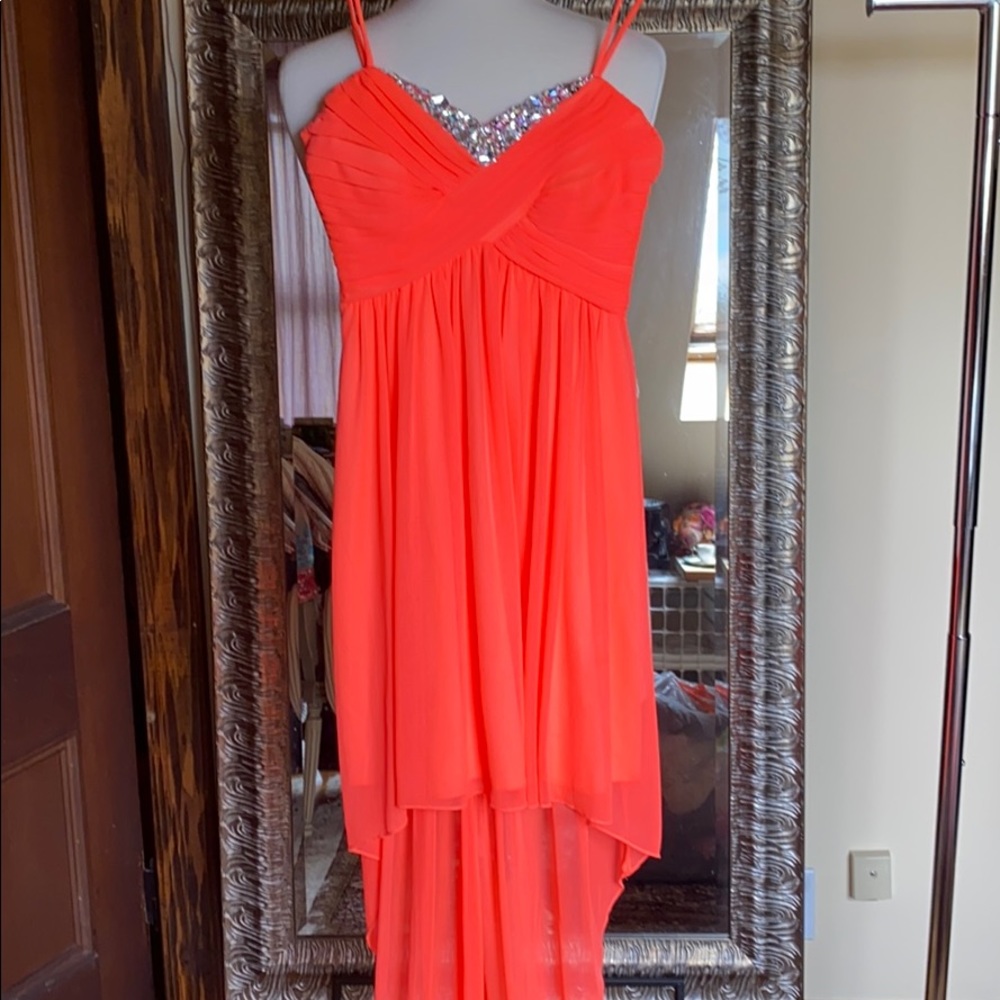 Bright orange dress